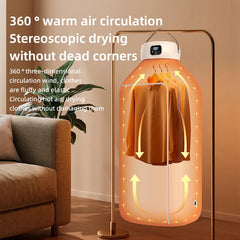 Sèche-Linge Électrique Portable Multifonctionnel, Pliable, Chronométré, Séchage Rapide, Faible Bruit, Chauffage De L'Air Chaud, Soins Des Vêtements, Mini Sèche-Linge